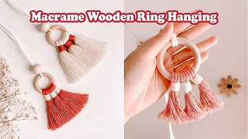 Macrame wooden rings tassel hanging TUTORIAL | DIY for beginners | Easy Pattern | WeaveyStudio