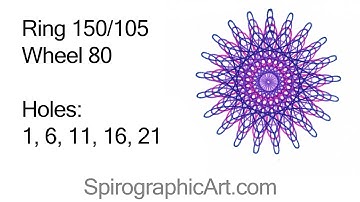 How To Spirograph: Wheel 80 in Ring 150/105