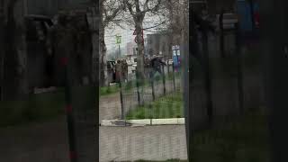 Одесса. Мужик с цепью загнал ТЦКшников назад в бусик