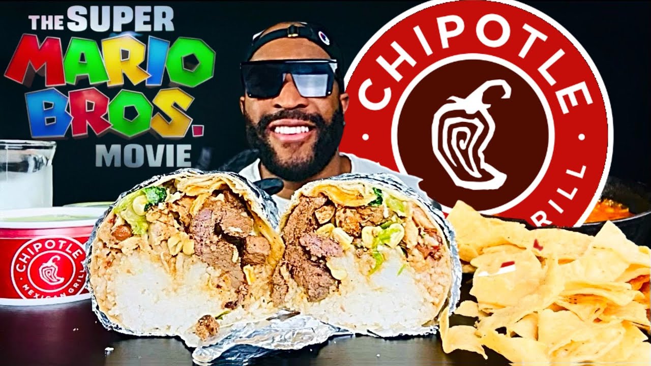 CHIPOTLE® STEAK BURRITO MUKBANG YouTube