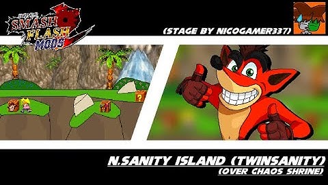 SSF2 Mods: N. Sanity Island (Twinsanity) (over Chaos Shrine) (Stage by nicogamer337)