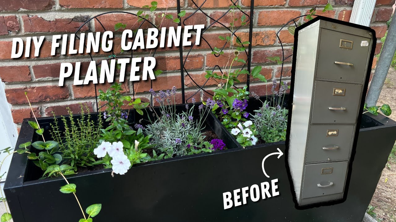 Turning an OLD FILING CABINET into an Outdoor Planter - YouTube