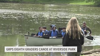 Grand Rapids Public Schools 8th graders given canoe experience at Riverside Park