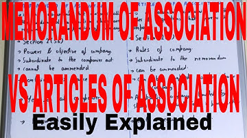Difference between memorandum of association and articles of association