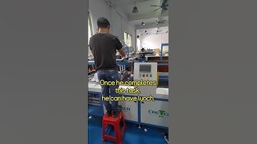 He is installing the valve of the dispensing machine.