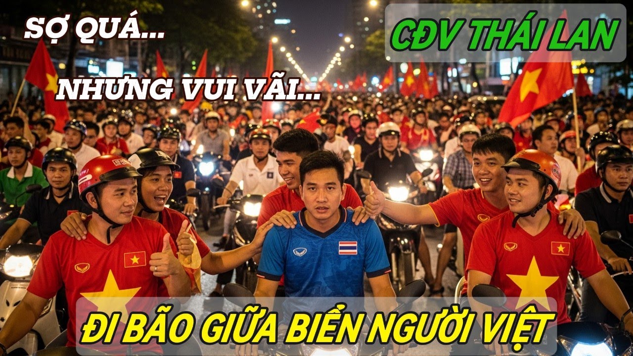 Thua Việt Nam Nhưng CĐV Thái Lan Vẫn Xuất Hiện Giữa Dòng Người Đi Bão