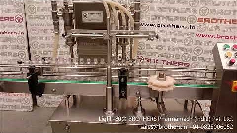 LIQFILL-80 Automatic Four Head Volumetric Piston Based Bottle Liquid Filling Machine