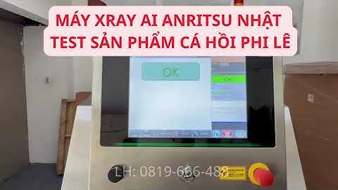 Máy Xray dò xương kết hợp AI trên sản phẩm cá hồi phi lê