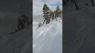 Skiing the top of Broken arrow at Squaw Valley