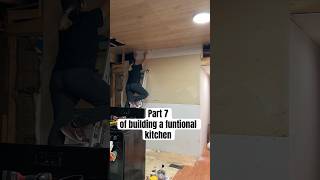 Part 7! Putting up drywall so I can finally hang kitchen cabinets #ytshorts
