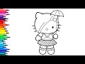 Emo Hello Kitty Drawing, Painting & Coloring For Kids and Toddlers | Kids Art Tutorial