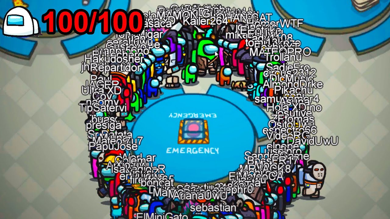 AMONG US pero con 100 JUGADORES REALES! 😱