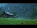 Sleep Instantly Within 3 Minute with Heavy Rain &amp; Thunderstorm on Ancient House in Mountain at Night
