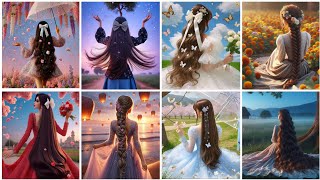 Long Hair Cartoon Girl Hidden Face Profile Pictures For Whatsapp Instagram Fb