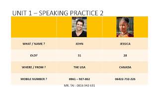 FACE2FACE - ELEMENTARY - UNIT 1 - PRACTICE 1