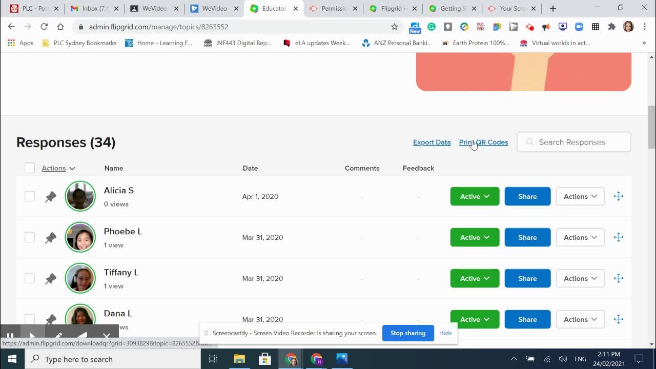 Flipgrid AR printing QR codes YouTube