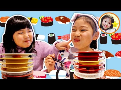 小学一年生コンビは回転寿司で何皿食べるかな