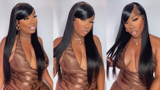 Swoop Bang 🥰 Tutorial with NEW 13x4 Breathable Lace Front Wig FT MSLYNN Hair | THE TASTEMAKER
