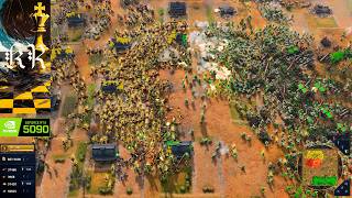 AoE4 | 4K High | Ayyubids vs Japanese & Sengoku Daimyo | Springald Array Against Samurai Alliance