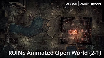 Animated Dungeon Maps - Ruins Animated Open World (Position 2-1) battle maps preview