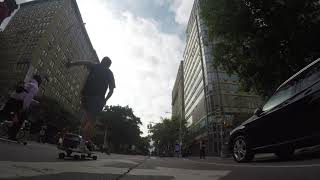 Broadway Bomb longboard race 2018 FULL RUN 4k - Shaky Excitement Camera Edition