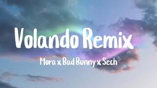 Mora x Bad Bunny x Sech - Volando Remix (Letra\/Lyrics)