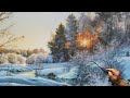 Awakening of winter acrylic painting artist  viktor yushkevich 165