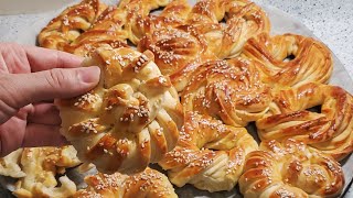 Easy Bread Bun, Layered Ring,Bread Rollنان حلقه ای برای صبحانه