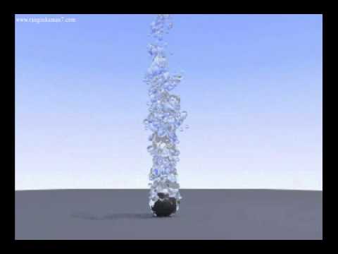 Animated simulation of water erupted with FumeFx in 3ds max - YouTube