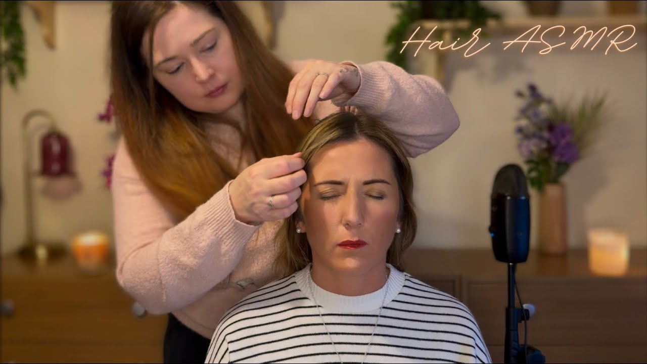 ASMR Real Person Light Touch Hair Play, Hair Brushing, Head Massage & Jade Comb 