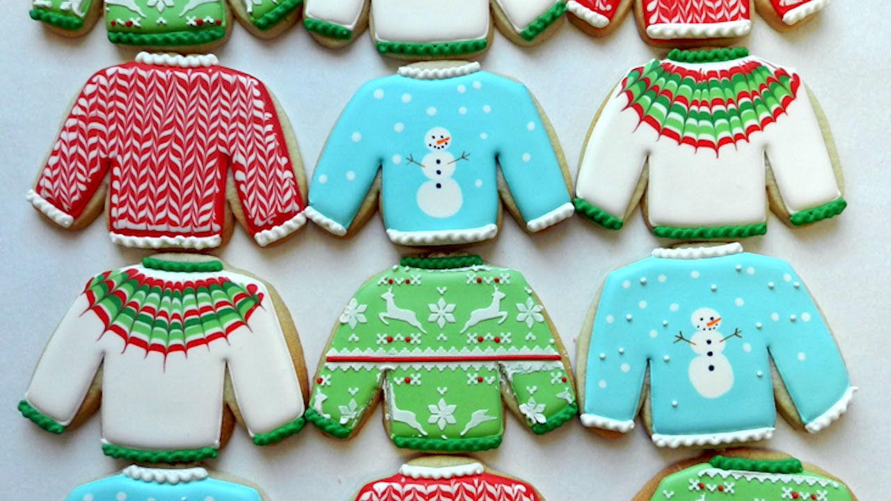 How to Decorate Ugly Christmas Sweater Cookies YouTube