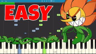 Cuphead - Floral Fury - EASY Piano Tutorial - How To Play