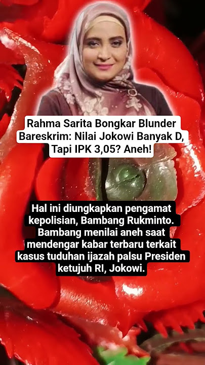 Rahma Sarita Bongkar Bareskrim: Nilai Jokowi Banyak D, Tapi IPK 3,05? Aneh!‼️#shorts #beritaterkini