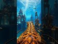 POV riding a dragon under water