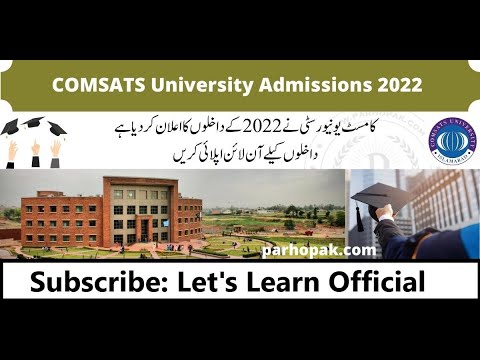 COMSATS University Islamabad Admissions 2022 apply online admissions.comsats.edu.pk