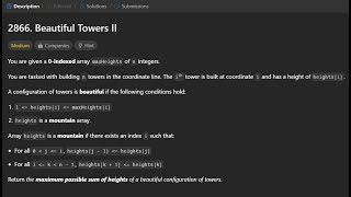 LeetCode Contest Solution | Weekly Contest 364 | 2866.Beautiful Towers - II | O(N) - Time Complexity