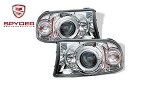 Spyder - Dodge Dakota 97-04 / Durango 98-03 1PC Projector Headlights - LED Halo - Chrome