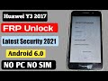 FRP BYPASS HUAWEI Y3 2017 CRO-U00 Remove Google Account 2021 NO PC NO SIM