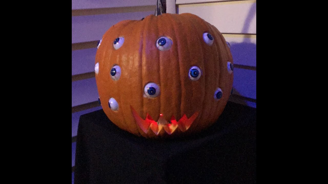 Pumpkin with moving eyes for Halloween YouTube
