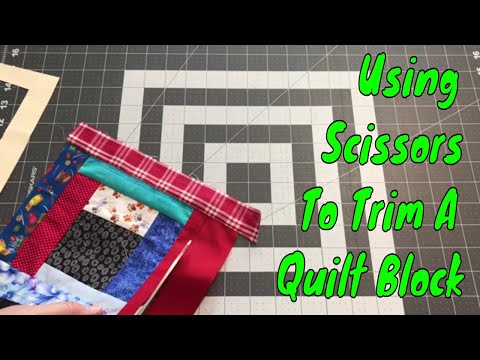 How to trim a quilt block without a rotary cutter and mat **requested video**