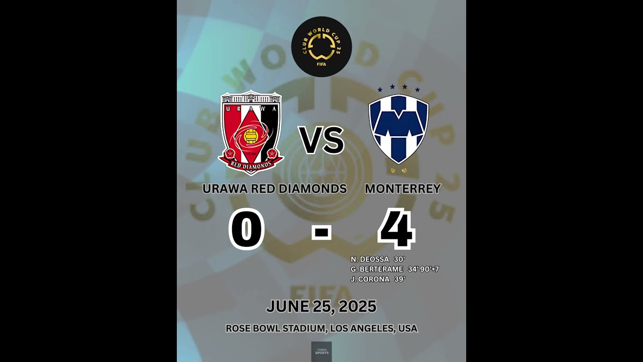 Urawa Red Diamonds Vs CF Monterrey June 25 2025 Score