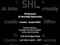 SHL Research Internship, AI #freshers #freshersjobs #job #hiring #intership #AI #ML #techjobs