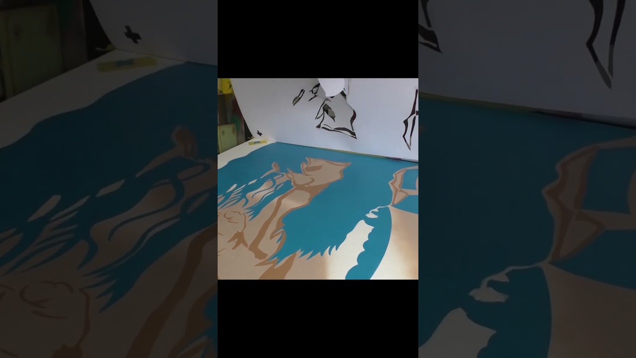 Spray Paint Stencil Art | FULL VIDEO ON CHANNEL #short #art #popart #stencilart #spraypaint #stencil