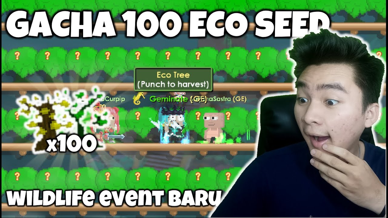 Gacha 100 Eco Seeds!! Event WildLife Baru! | Growtopia Gacha Profit 2023