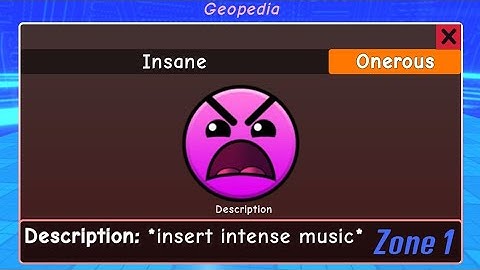 How to get INSANE in FIND THE GEOMETRY DASH Difficulties Roblox Zone 1