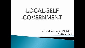 General Government Analysis of Accounts of Local Bodies