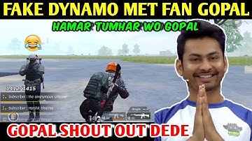 FAKE DYNAMO MET FAN DYNAMO GOPAL | PUBG MOBILE | RED ROCK