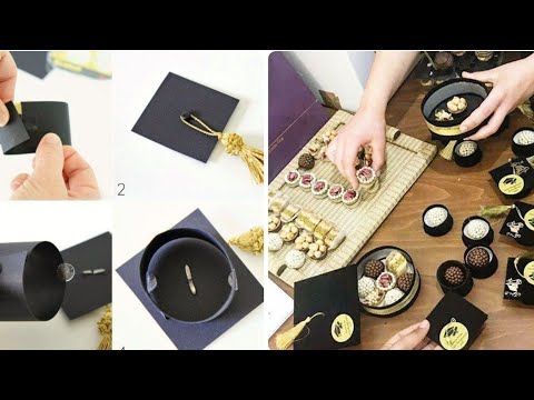 فكرة صنع علب على شكل قبعة التخرج 