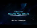 Predator Helios Neo 16S AI—engineered to outperform and driven by an Intel® Core™ Ultra 9 processor