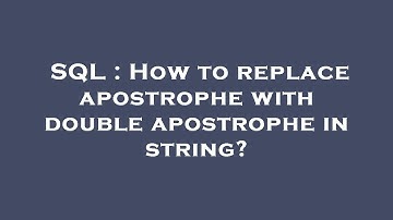 SQL : How to replace apostrophe with double apostrophe in string?